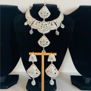 Elegant Silver Necklace and Earring Set